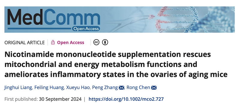 Nicotinamide mononucleotide supplementation rescuesmitochondrial and energy metabolism functions andameliorates inflammatory states in the ovaries of aging mice