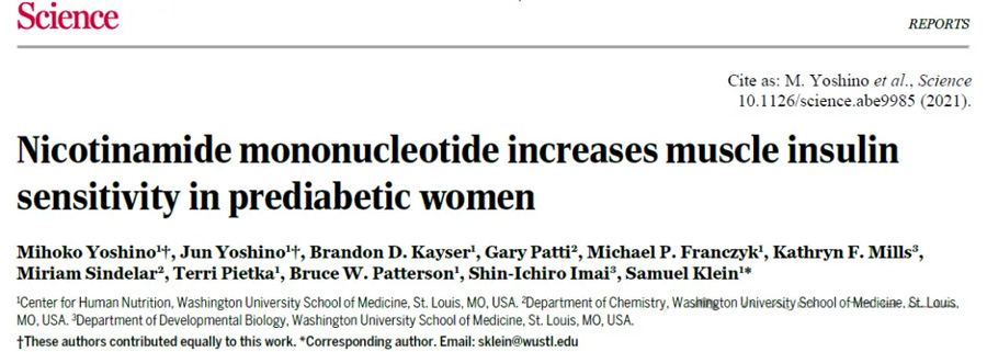 Nicotinamide mononucleotide increases muscle insulin sensitivity in prediabetic women