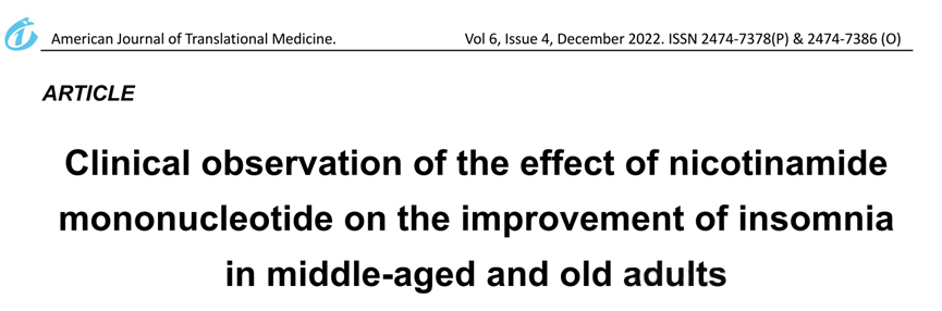 Clinical observation of the effect of nicotinamide mononucleotide on the improvement of insomnia in middle-aged and old adults